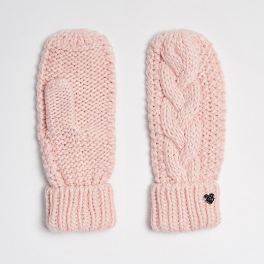 Sinsay - Ciepłe rękawiczki z jednym palcem - Różowy Sinsay szary One Size 