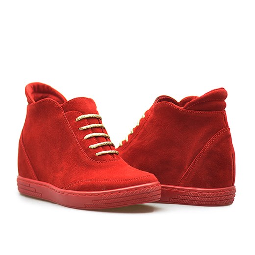 Sneakersy Exclusive Roberto 556 Czerwone zamsz