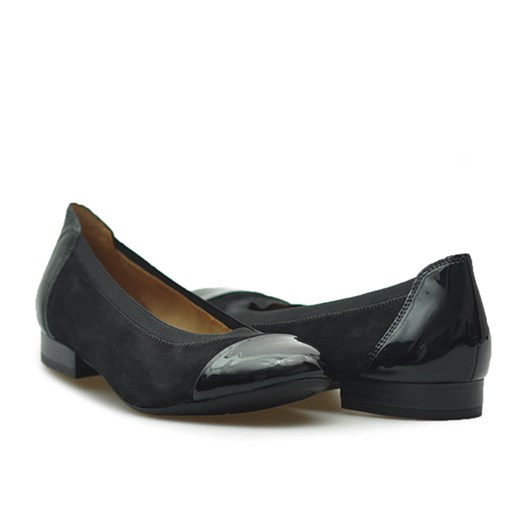 Baleriny Caprice 9-22152-29 Czarne zamsz + lakier ze sklepu Arturo-obuwie w kategorii Balerinki - zdjęcie 39711718
