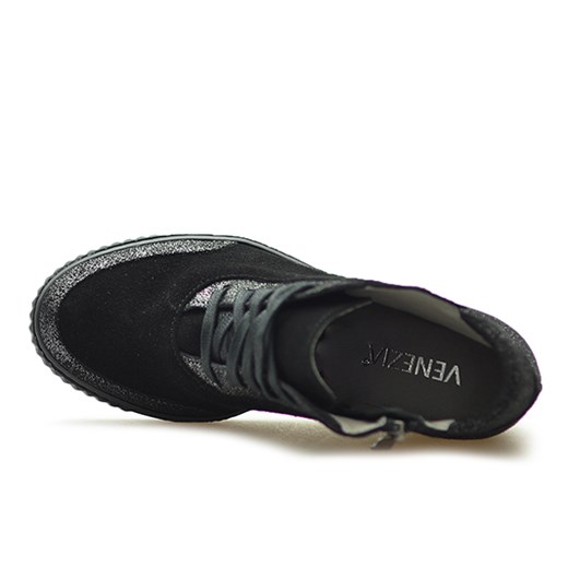 Sneakersy Venezia 2417 NERO-ARG Czarne Venezia   Arturo-obuwie