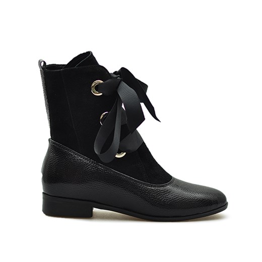 Trzewiki Ulmani Shoes 24815 Czarne lakier+ zamsz czarny Ulmani Shoes Arturo-obuwie