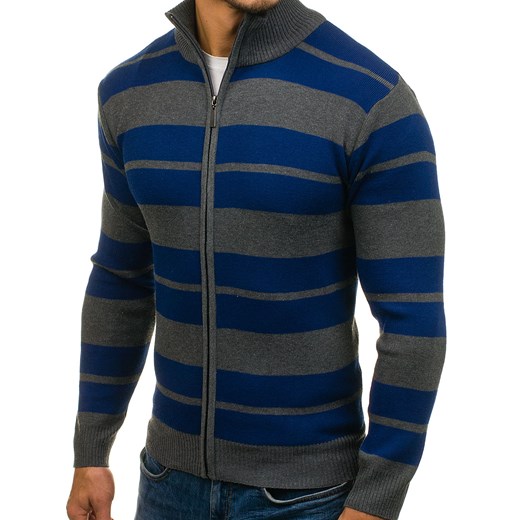 Sweter męski rozpinany grafitowo-niebieski Denley BM6065  Denley.pl L okazyjna cena  