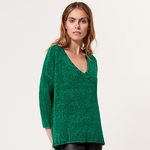 Mohito - Miękki sweter z dekoltem - Zielony zielony Mohito M 