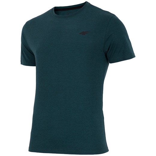 T-shirt męski TSM300 - ciemny zielony melanż 4F   