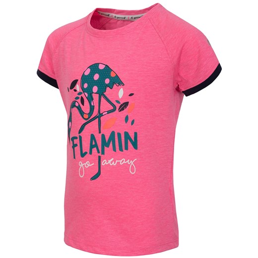 T-shirt dla małych dziewczynek JTSD112  - róż fluo rozowy 4f Junior  4F