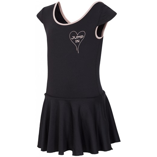 Sukienka treningowa dla małych dziewczynek JSUDD300  - czarny czarny 4f Junior  4F