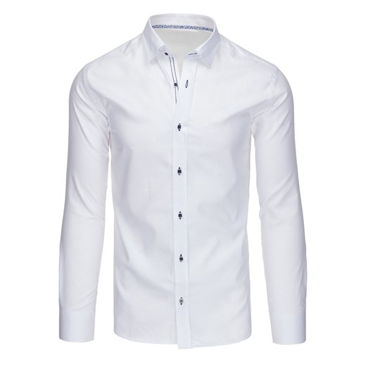 Elegancka koszula męska biała z długim rękawem (dx1368)  Dstreet M 