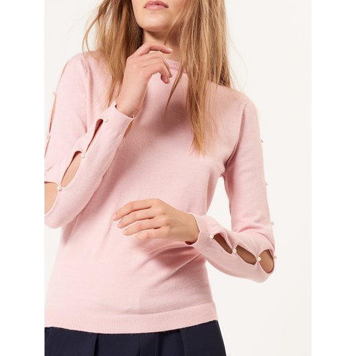 Mohito - Miękki sweter z wycięciami na rękawach - Różowy