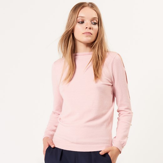 Mohito - Miękki sweter z wycięciami na rękawach - Różowy