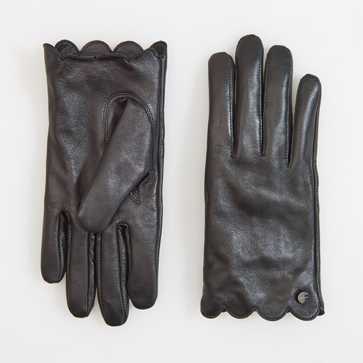 Reserved - Rękawiczki ze skóry - Czarny Reserved szary S 