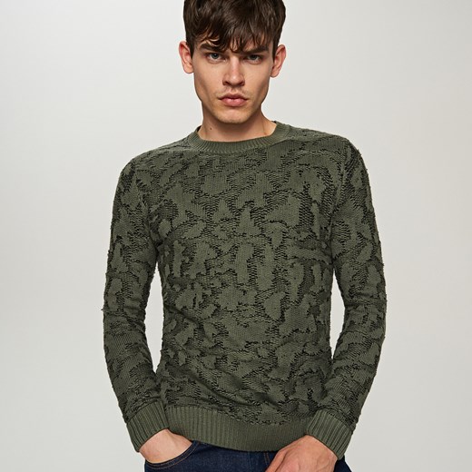 Reserved - Wzorzysty sweter - Zielony szary Reserved XL 