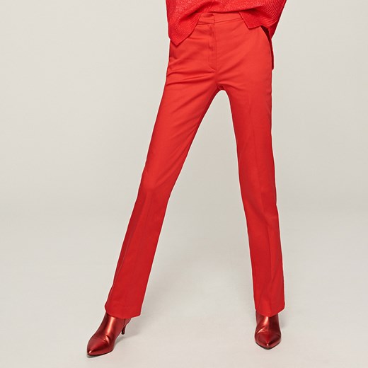 Reserved - Eleganckie spodnie na kant - Czerwony Reserved pomaranczowy 42 