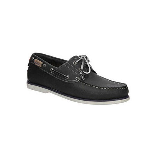 Wrangler Buty żeglarskie Mokasyny granatowe skórzane sznurowane Ocean Leather WM171120 Wrangler Wrangler 44 Spartoo