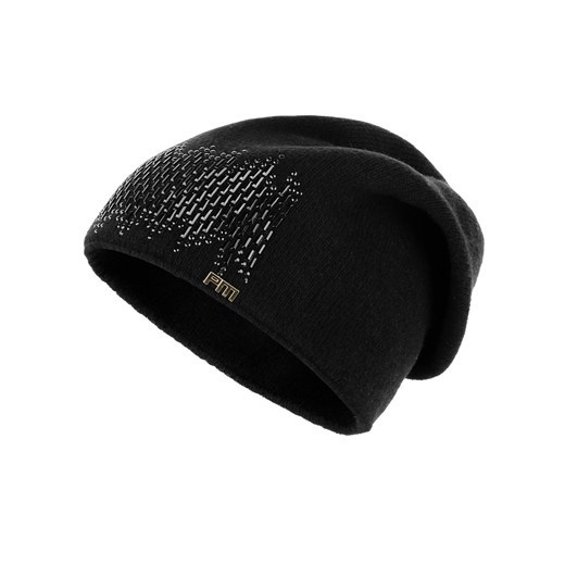 Czarna wełniana czapka z aplikacją NICELLI Primamoda   