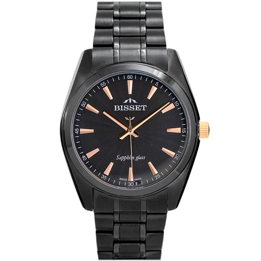 Szwajcarski zegarek męski BISSET - GASPAR  BSDX65-1A szafir -10% czarny Bisset  alleTime.pl