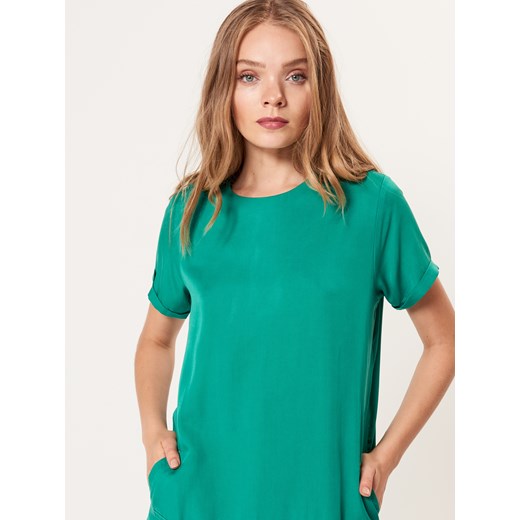 Mohito - Luźna sukienka z kieszeniami - Zielony Mohito zielony 40 promocyjna cena  