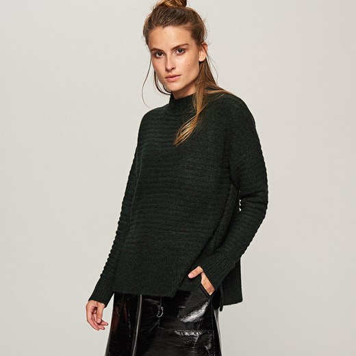 Reserved - Sweter - Zielony czarny Reserved M 