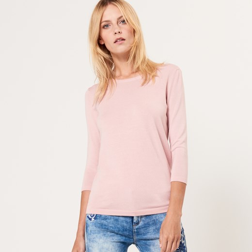 Mohito - Dopasowany sweter z suwakami przy ramionach - Różowy Mohito bezowy XL 