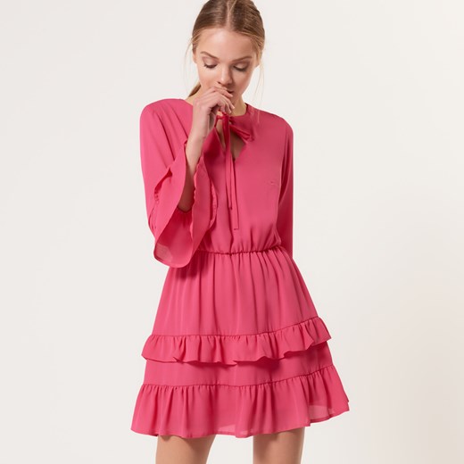 Mohito - Zmysłowa sukienka z falbanami - Różowy Mohito rozowy 36 