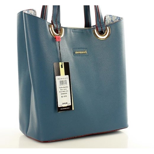 MONNARI Sarah Nowoczesny shopper bag z kosmetyczką Monnari niebieski One Size okazja merg.pl 