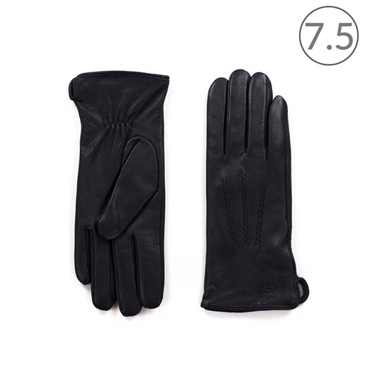 Rękawiczki skórzane Elegancki minimalizm czarny Szaleo  