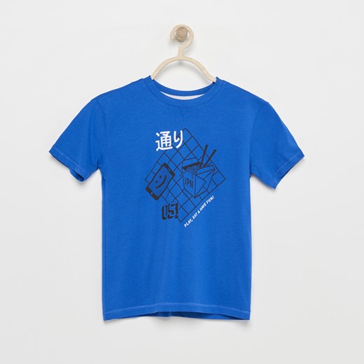 Reserved - T-shirt z nadrukiem - Niebieski Reserved niebieski 92 