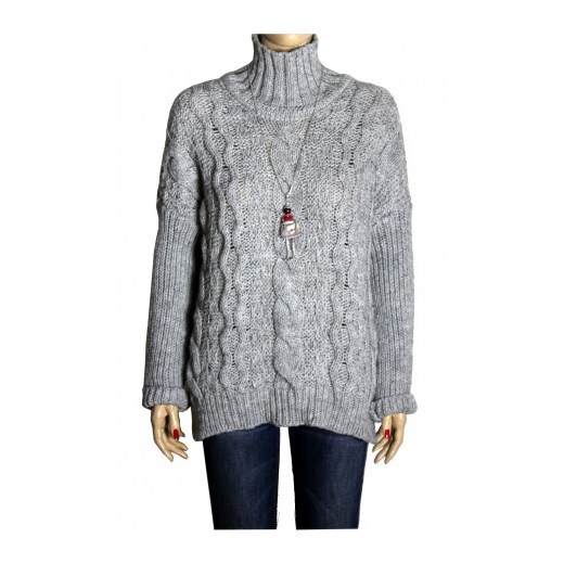 SWETER Z GOLFEM szary   atena-online