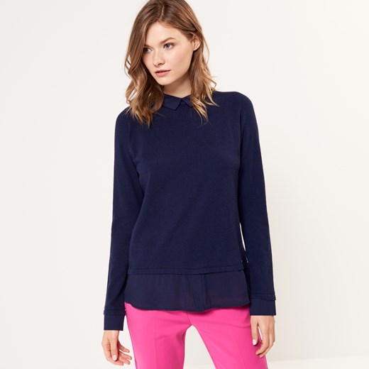 Mohito - Miękki sweter z elementami koszuli - Niebieski Mohito czarny M 