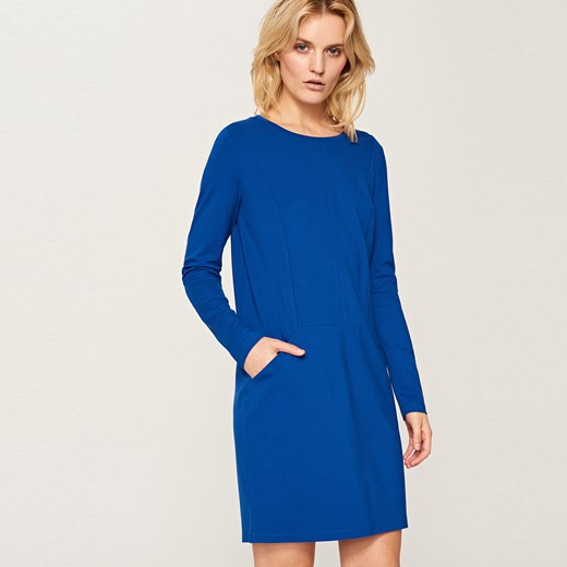 Reserved - Gładka sukienka - Niebieski niebieski Reserved XS 