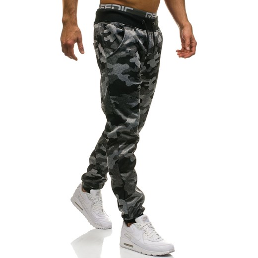 Spodnie męskie dresowe joggery moro-szare Denley 4559 Denley.pl  M wyprzedaż Denley 