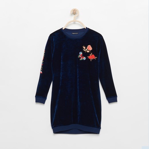 Reserved - Sukienka z kwiatowym wzorem - Granatowy czarny Reserved 158 