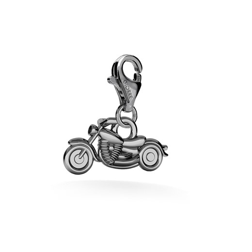 Srebrny charms motocykl chopper motor 925 : Kolor pokrycia srebra - Pokrycie Czarnym Rodem