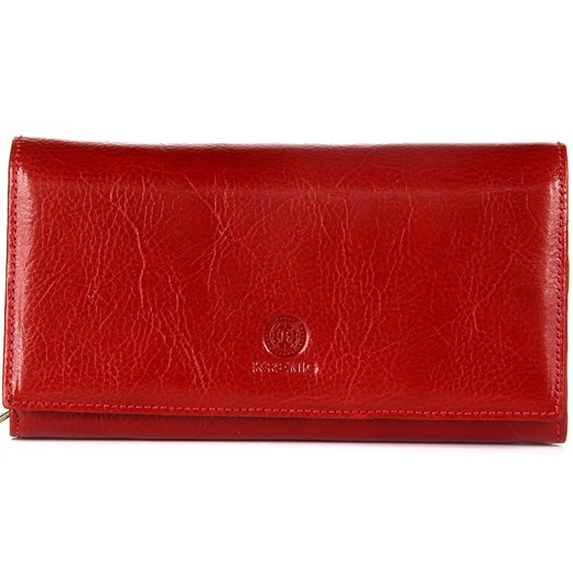 Skórzany portfel damski KRENIG Classic 12015 czerwony w pudełku