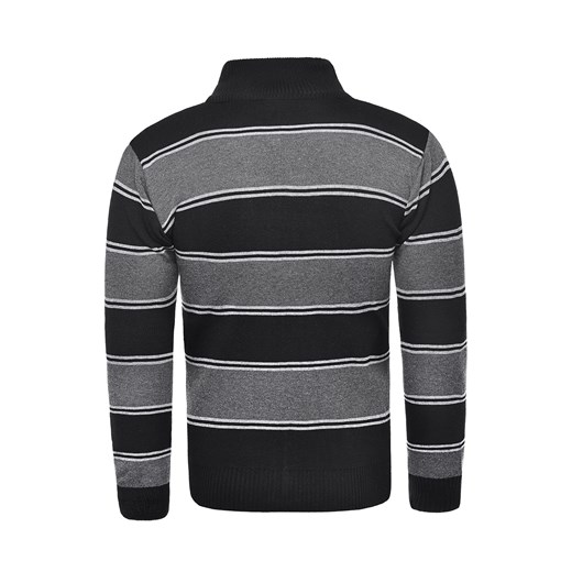 Ciepły sweter rozpinany bm-6067 - czarny  Risardi XL 