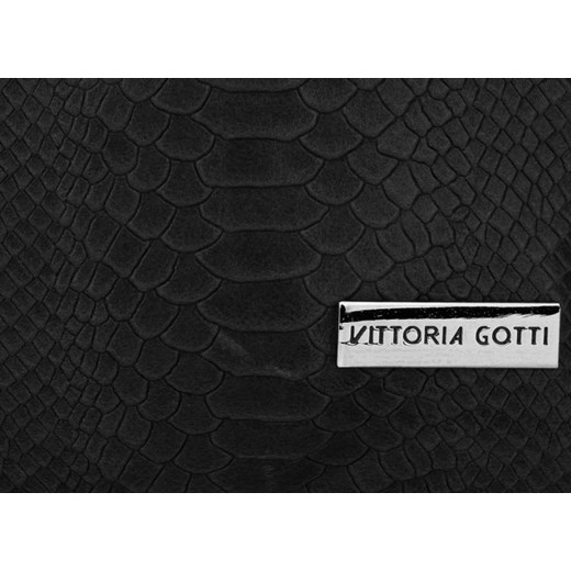 Włoskie Torebki Skórzane wzór Aligatora Czarne (kolory) czarny Vittoria Gotti  PaniTorbalska