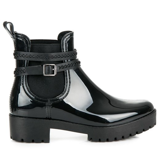 CZARNE KALOSZE NA PLATFORMIE szary Ideal Shoes 37 Tanie-Zakupy.com