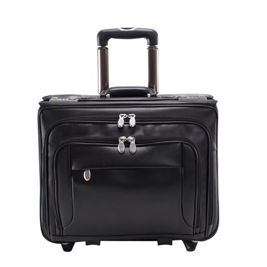 Skórzana walizka podróżna na laptopa z odpinanym wózkiem 17" Mcklein Sheridan 84665