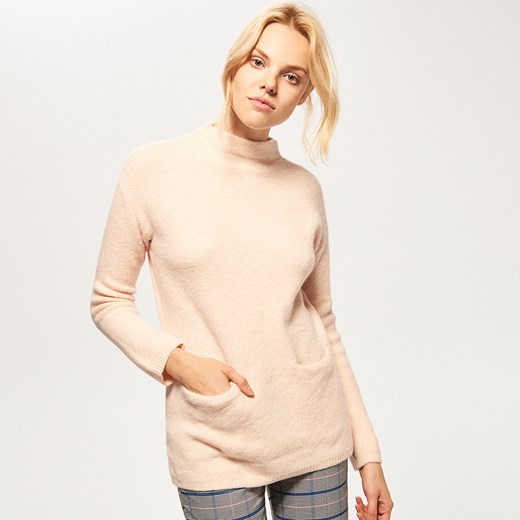 Reserved - Sweter z kieszeniami - Różowy  Reserved M 