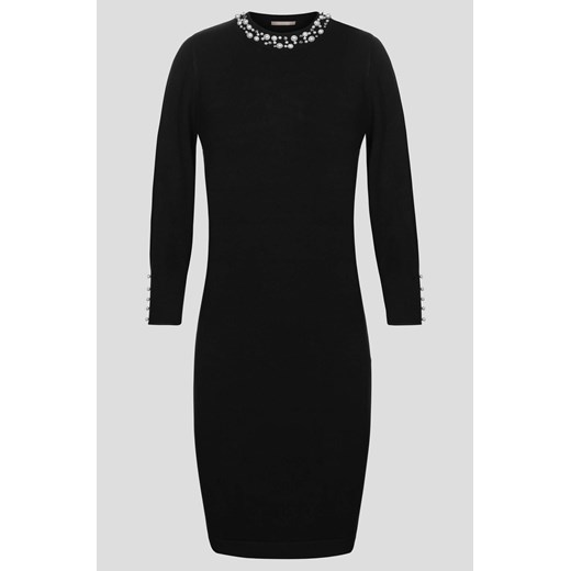 Dzianinowa sukienka z imitacją kolii czarny ORSAY M orsay.com
