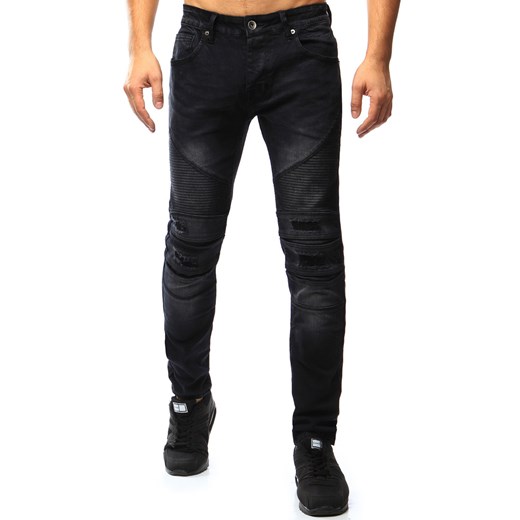 Spodnie jeansowe męskie czarne (ux1019) Dstreet czarny  