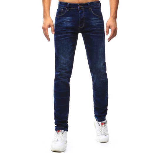 Spodnie jeansowe męskie granatowe (ux1010) czarny Dstreet  