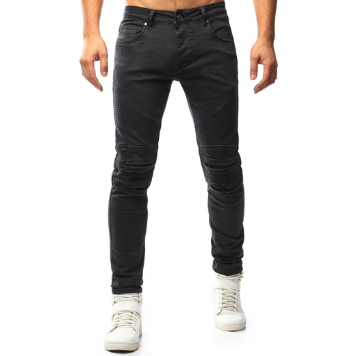 Spodnie jeansowe męskie grafitowe (ux1020) Dstreet czarny  