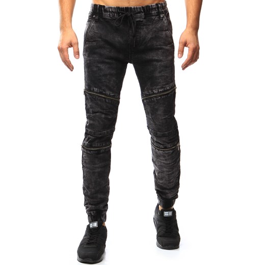 Joggery jeansowe męskie czarne (ux1039) czarny Dstreet  