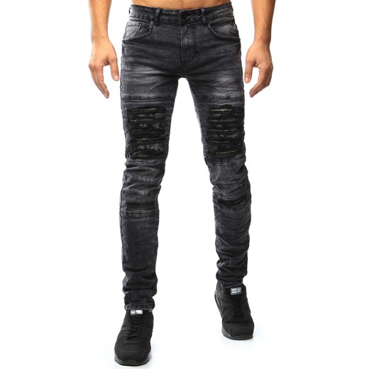 Spodnie jeansowe męskie czarne (ux1021) Dstreet czarny  
