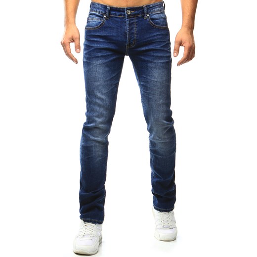 Spodnie jeansowe męskie niebieskie (ux1022) Dstreet granatowy  