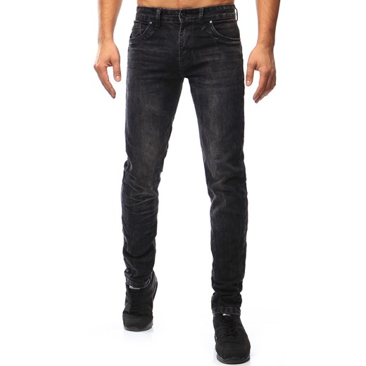 Spodnie jeansowe męskie czarne (ux1042) Dstreet czarny  