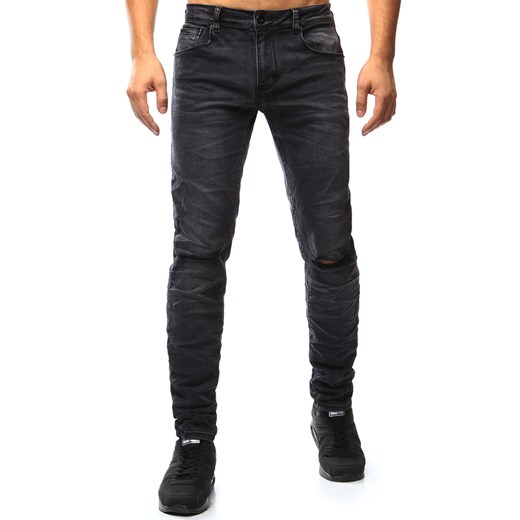 Spodnie jeansowe męskie czarne (ux1006) Dstreet czarny  