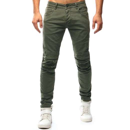 Spodnie jeansowe męskie khaki (ux1026) Dstreet szary  
