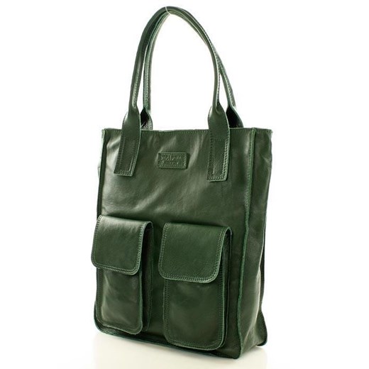 CHERYL Torebka shopper z kieszeniami MAZZINI zielony khaki Mazzini zielony One Size merg.pl