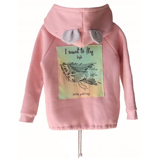 Bluza I want to fly pink rozowy Little Gold King 74 showroom.pl